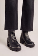 Opal Glam Trim Combat Boots