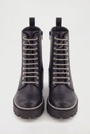 Opal Glam Trim Combat Boots
