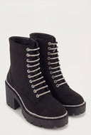 Opal Glam Trim Combat Boots