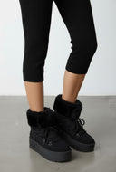 Faux Suede Platform Ankle Booties
