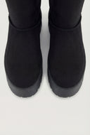 Pearl Bow Lace-Up Winter Boots