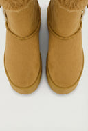 Pearl Bow Lace-Up Winter Boots