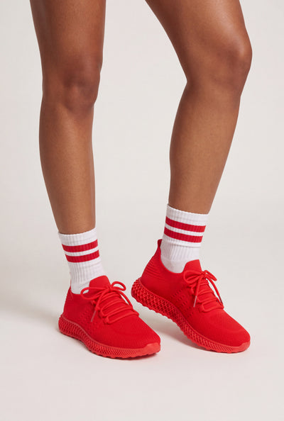Julia Textured Lace Up Sneakers