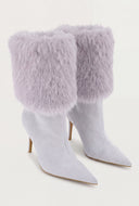 Faux Fur Cuff Stiletto Booties