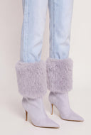 Faux Fur Cuff Stiletto Booties