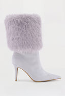 Faux Fur Cuff Stiletto Booties