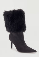 Faux Fur Cuff Stiletto Booties