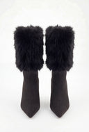 Faux Fur Cuff Stiletto Booties