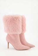 Faux Fur Cuff Stiletto Booties