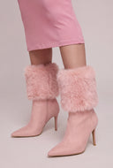 Faux Fur Cuff Stiletto Booties