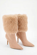 Faux Fur Cuff Stiletto Booties