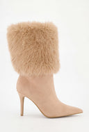 Faux Fur Cuff Stiletto Booties