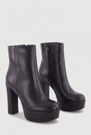 Zip Block Heel Platform Booties