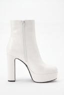 Zip Block Heel Platform Booties