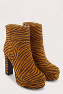 Zip Block Heel Platform Booties