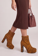 Zip Block Heel Platform Booties