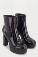 Zip Block Heel Platform Booties