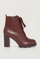 Block Heel Ankle Combat Boots