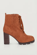 Block Heel Ankle Combat Boots