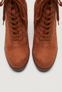 Block Heel Ankle Combat Boots