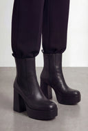 Square Toe High Heel Chelsea Boots