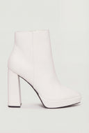 Pointed Toe Zip Block Heel Ankle Booties