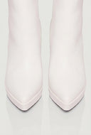 Pointed Toe Zip Block Heel Ankle Booties