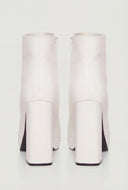 Pointed Toe Zip Block Heel Ankle Booties