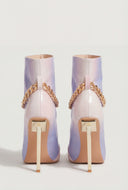 Faux Croc Chain Detail Stiletto Booties