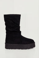 Faux Fur Lined Mid-Calf Slouch Boots