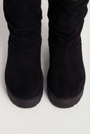 Faux Fur Lined Mid-Calf Slouch Boots