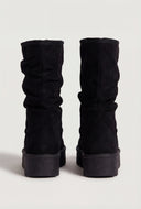 Faux Fur Lined Mid-Calf Slouch Boots