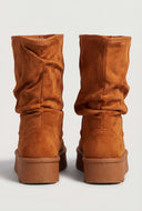 Faux Fur Lined Mid-Calf Slouch Boots
