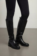 Mid Calf Square Toe Riding Boots