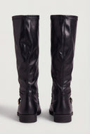 Buckle Strap Mid-Calf Block Heel Boots