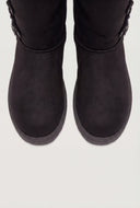 Faux Suede Horn Toggle Winter Boots