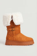 Fold Over Cuff Platform Winter Boots