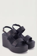 Double Band Platform Wedge Sandals