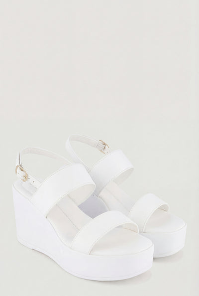 Double Band Platform Wedge Sandals