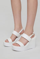 Double Band Platform Wedge Sandals