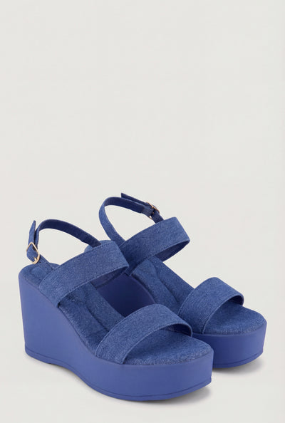 Double Band Platform Wedge Sandals