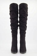 Scrunch Knee-High Block Heel Boots