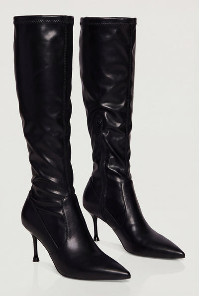 Pointed Toe Knee-High Boots