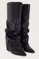 Fold Over Knee-High Slouch Boots