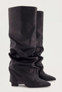 Fold Over Knee-High Slouch Boots