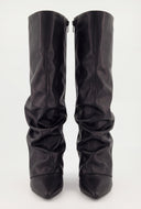Fold Over Knee-High Slouch Boots