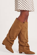 Fold Over Knee-High Slouch Boots