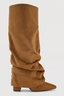 Fold Over Knee-High Slouch Boots