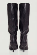 Slouchy Pointed Toe Kitten Heel Boots