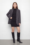 Slouchy Pointed Toe Kitten Heel Boots